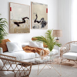 2 piece abstract wall art abstract shape art cool abstract art beige abstract art