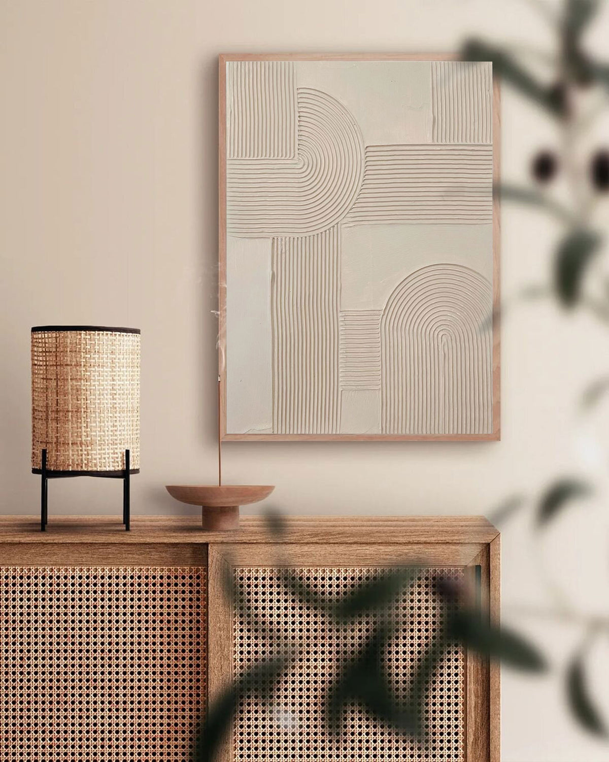 Beige Rich Textured Painting Modern Abstract Art Minimalist Artworks Large Acrylic Abstract Painting For Livingroom