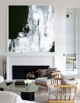 Oversized Dark Abstract Art Black And White Canvas Art Acrylic On Canvas