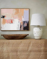 Pink And White Wall Art Huge Contemporary Abstract Painting For Living Room