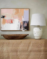 Pink And White Wall Art Huge Contemporary Abstract Painting For Living Room