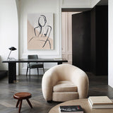 Large Beige Minimalist Art Modern Minimalist Body Shape Painting Canvas Wall Art For Sale