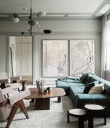 Modern Black Line Abstract Wall Art Set Of 2 Beige Minimalist Painting Beige And White Minimalist Wall Art For Sale