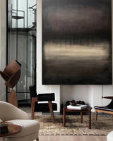 Modern Black Abstract Painting Large Abstract Art Minimalist Wall Art Canvas Painting