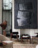 Black wall art 3D Black Minimalitst Art Black Abstract art Black 3D Textured Canvas Painting