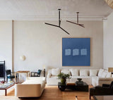 Modern 3D Texture Painting Minimalist Canvas Wall Art Wabi-Sabi Blue Abstract Painting