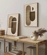 Wabi-sabi Beige Set Of Two Wall Art Minimalist Acrylic Painitng Khaki Canvas Art For Livingroom