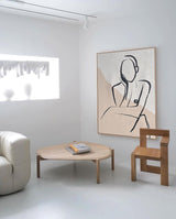 Large Beige Minimalist Art Modern Minimalist Body Shape Painting Canvas Wall Art For Sale