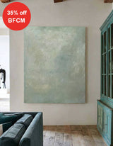 Original Pure Light Green Painting Modern Minimalist Acrylic Art Painting For Living Room