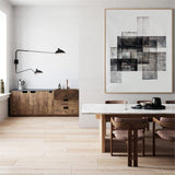 Acrylic Geometric Painting Modern Abstract Minimalist Art Black White