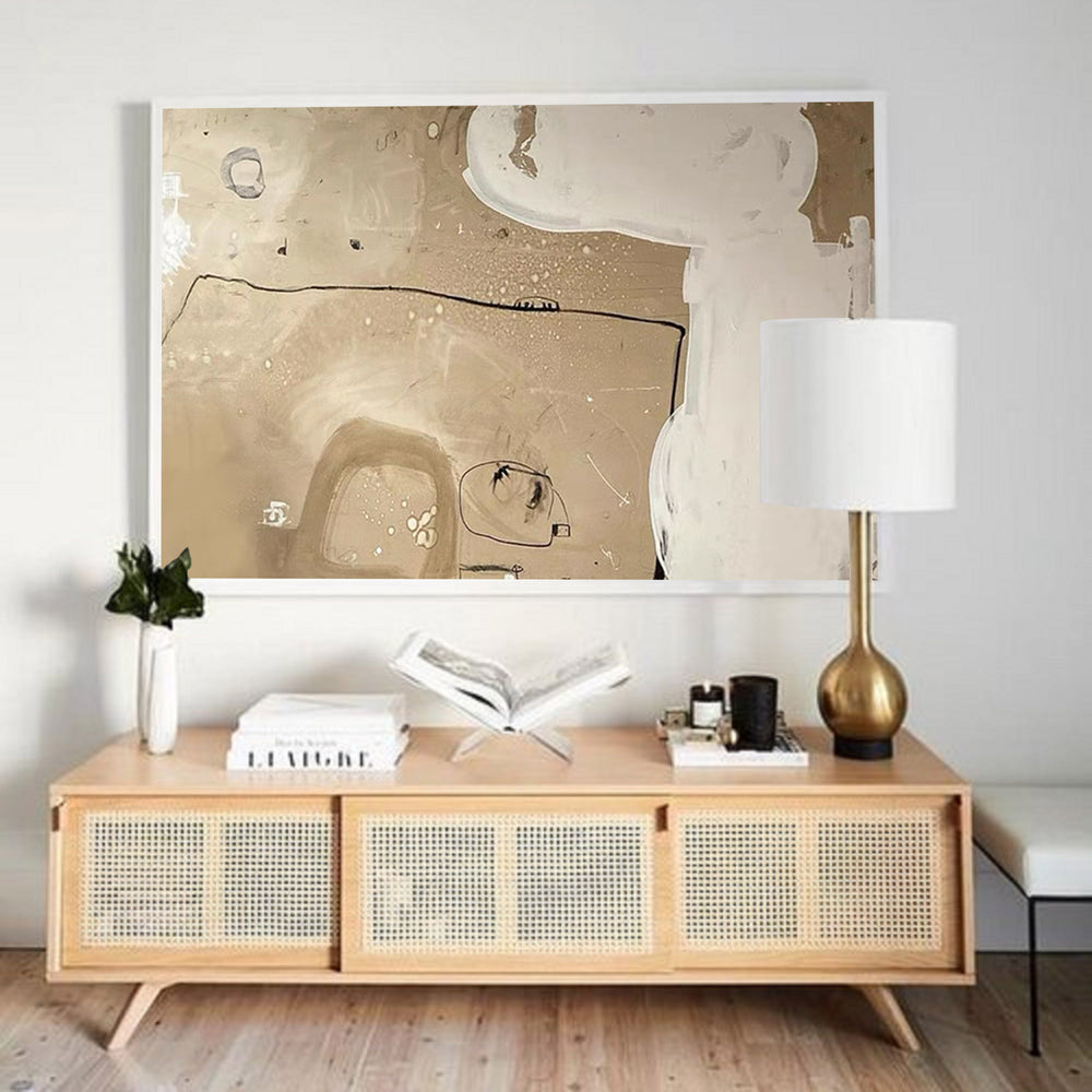 Large Abstract Paintings Large Beige Abstract Wall Art Abstract Art Canvas In Beige