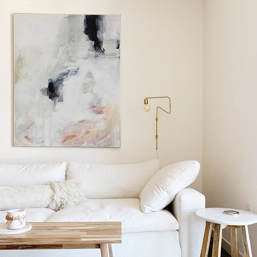 Large Grey Abstract Painting Modern Abstract Canvas Wall Art Grey Abstract Art On Canvas