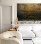 Large Abstract Beach Canvas Painting Impressionist Seascape Paintings Modern Beach Wall Art