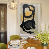 Black Gold Abstract Canvas Art Huge Vertical Abstract Painting On Canvas Acrylic Modern Abstract Wall Art Gold Contemportary Art