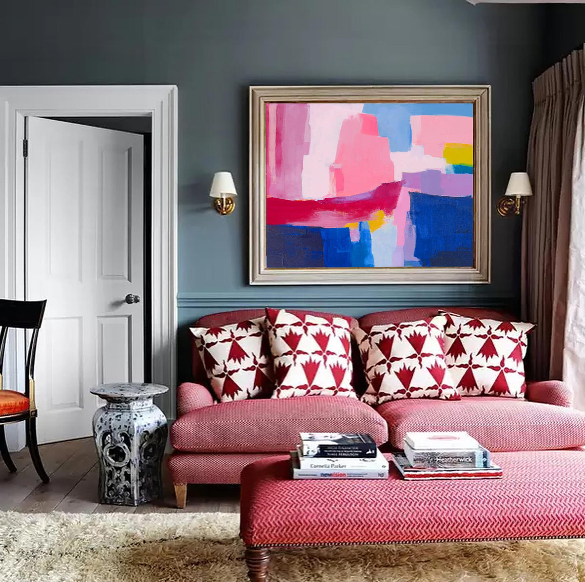 color abstract painting on canvas colourful abstract wall art for livingroom 