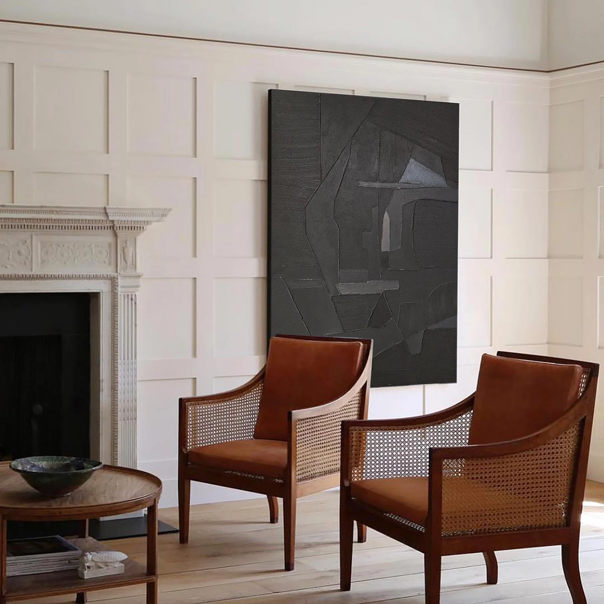 black abstract minimalist painting abstract black artwork black abstract canvas art 