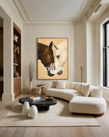 Modern Horse Painting With Textured Finish For Living Room And Office Decor