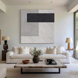 Original Minimalist Painting Abstract Geometric Painting Black White Grey