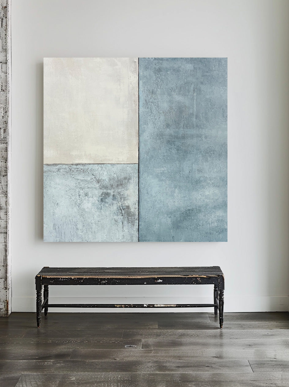 Modern Blue And White Abstract Art On Canvas Large Custom Blue Acrylic Canvas Paintings Modern Home Decor