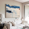 Rich Textured Blue Plaster Minimalist Painting Plaster Painting Modern Abstract Painting