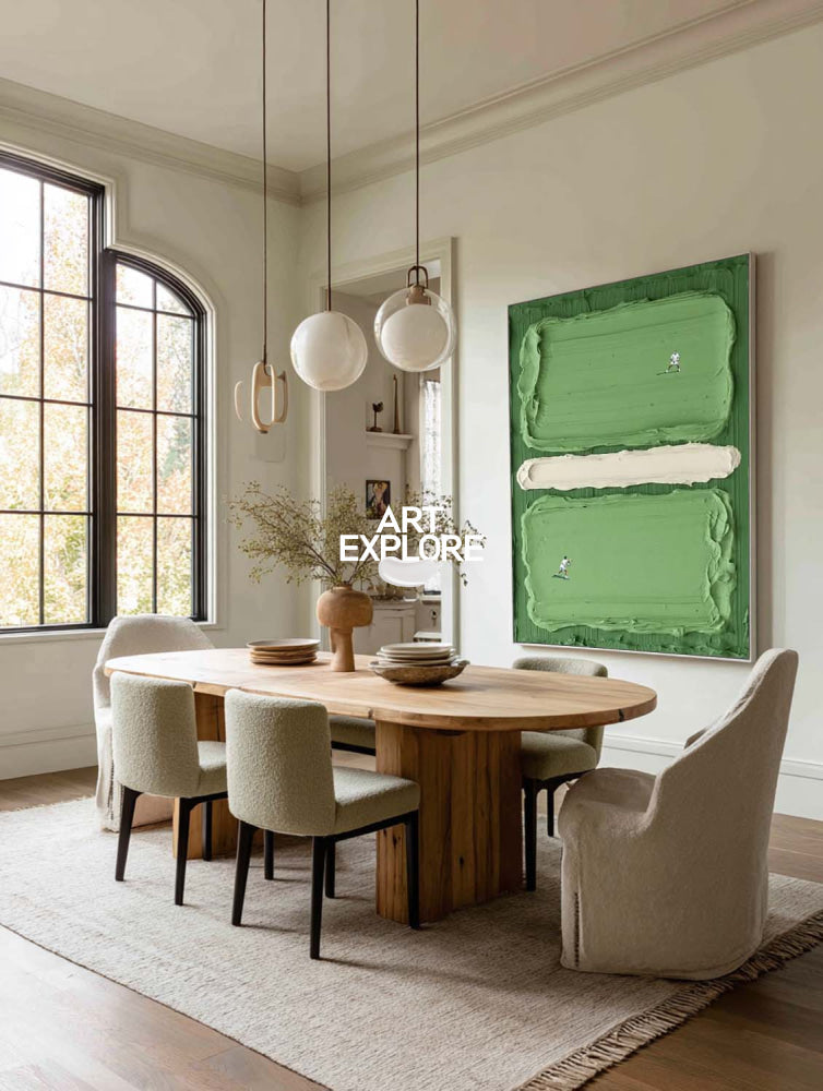Unique Tennis Lover Gift Abstract Green Canvas Art For Home And Office Decoration