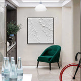Abstract Plaster Art Canvas Plaster Painting White Minimalist Abstract Painting