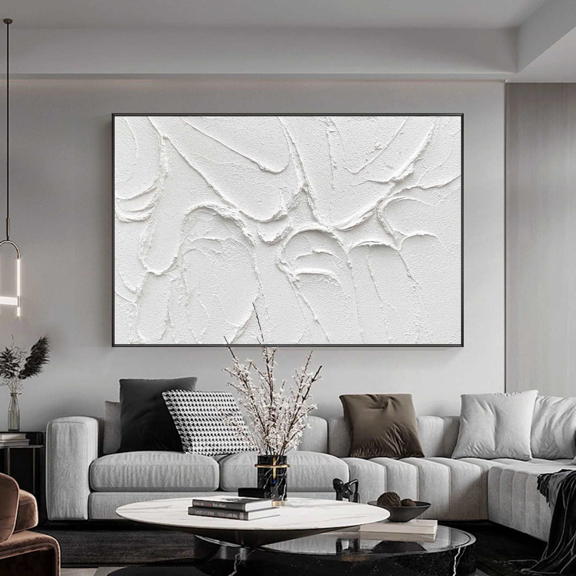 Modern White Textured Minimalist Canvas Art Minimalist Painting White modern-white-textured-minimalist-canvas-art-minimalist-painting-white