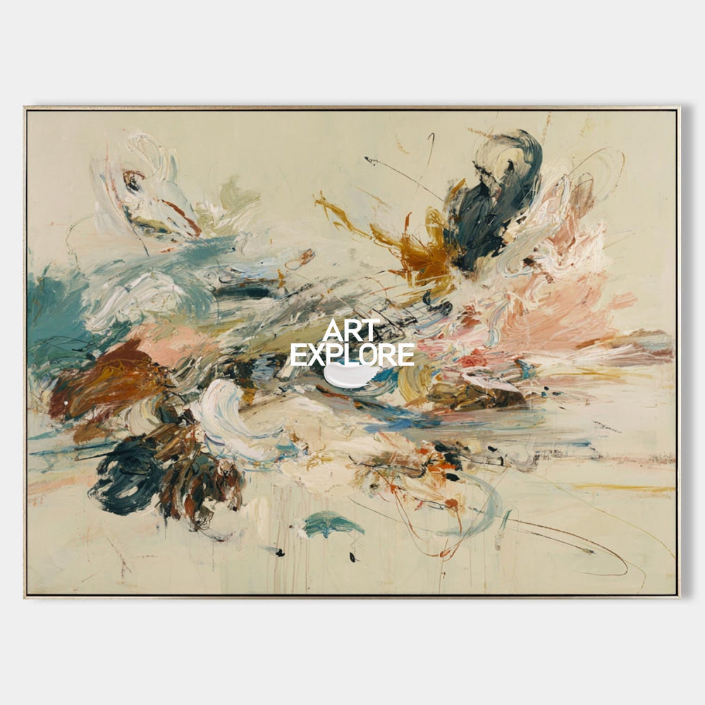 Lyrical Abstract Painting Modern Art For Living Room With Textured Finish