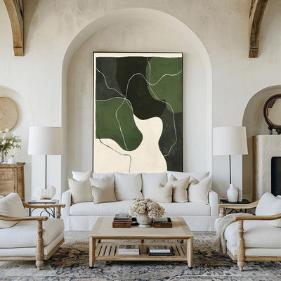 Green And White Wall Art Green Textured Canvas Painting Large Green Minimalist Wall Art For Sale