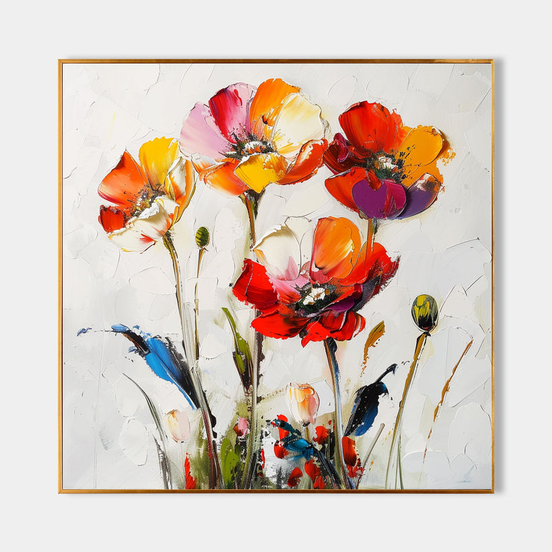 Abstract Flowers Wall Art Large Canvas Modern Art Colorful Abstract Art Boho Wall Art For Sale