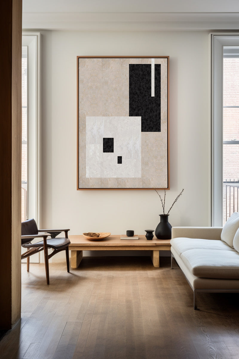 Geometric Minimal Art Large Abstract Painting Modern Painting For Bedroom