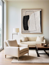 Modern Minimalist Abstract Painting Large Canvas Abstract Art Beige White