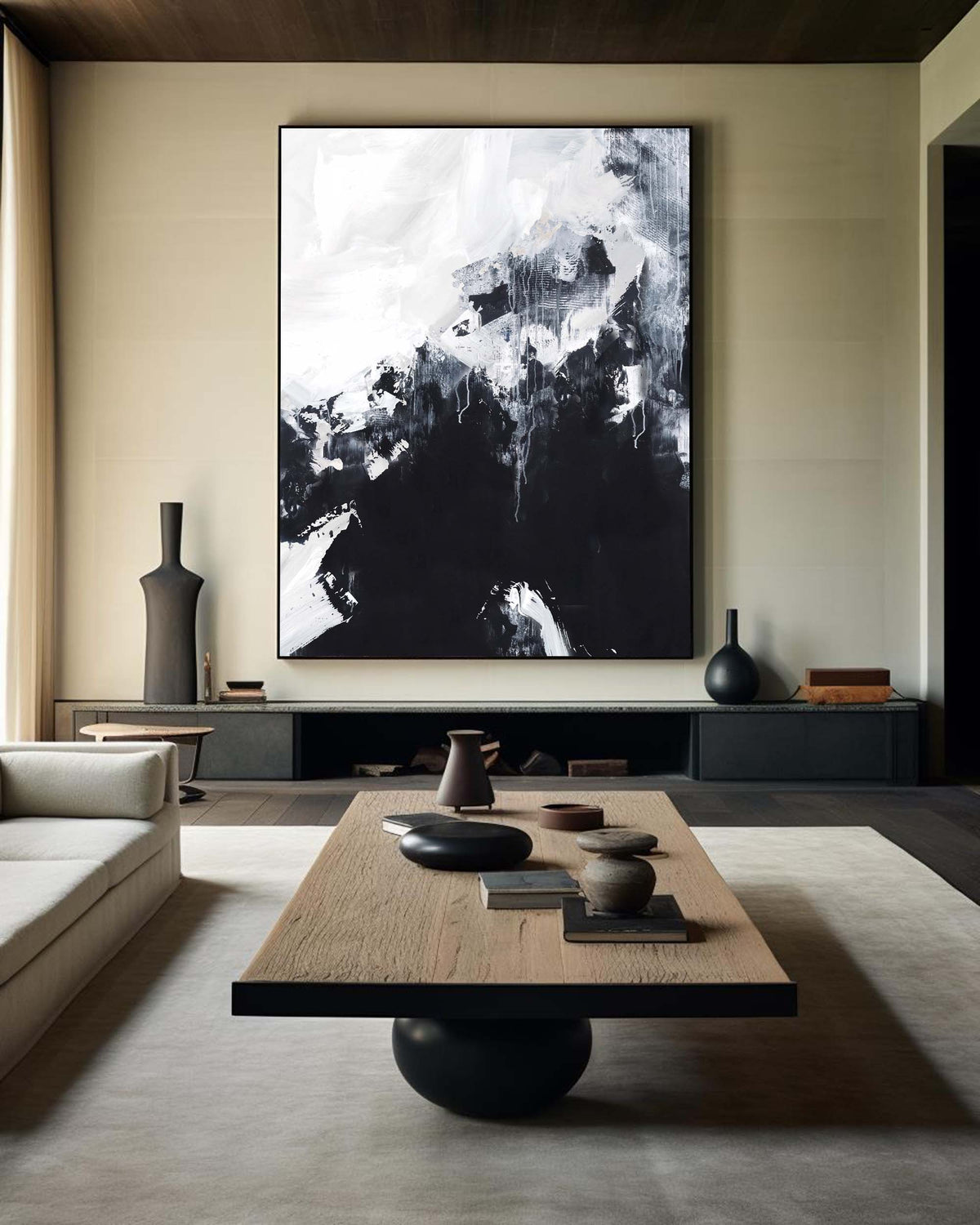 White Abstract Oil Painting #ABAV07