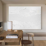 White Plaster Art On Canvas White Minimalist Abstract Art Minimalist Painting White Modern Canvas Art Large Artwork For Bedroom 