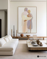 Original Portrait Painting Abstract Lovers Painting Modern Lovers Canvas Wall Art For Sale