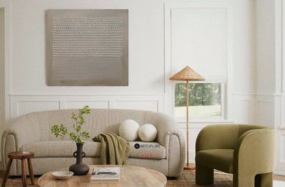 Wabi-sabi Brown Plaster Painting Brown Minimal Painting Abstract Wall Art Plaster Canvas Art
