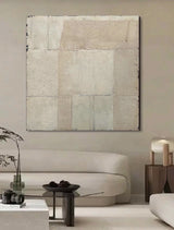 Wabi-sabi Beige Minimal Painting Beige Abstract Wall Art Earth Tone Canvas Art For Sale