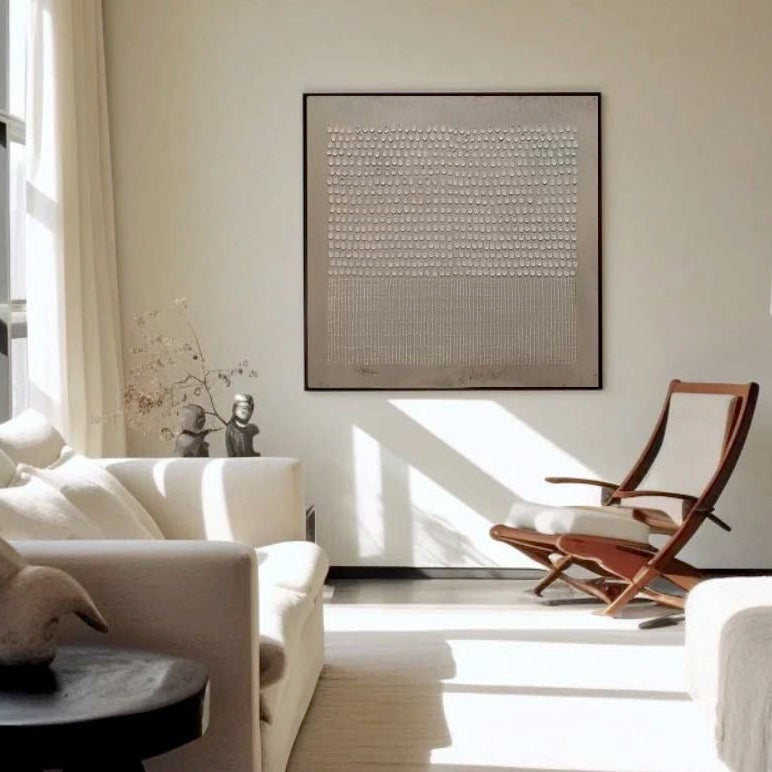 Wabi-sabi Brown Plaster Painting Brown Minimal Painting Abstract Wall Art Plaster Canvas Art