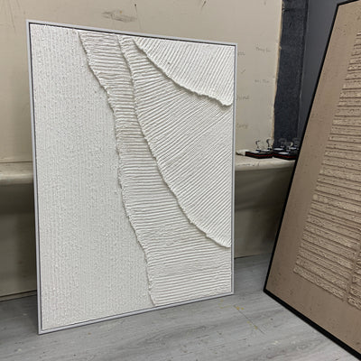 3D White Wall Art Textured Art White Plaster Wall Art White Abstract Art Minimalist Painting