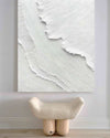Modern 3D White Abstract Art Minimalist Painting Rich Textured Art White Plaster Wall Art