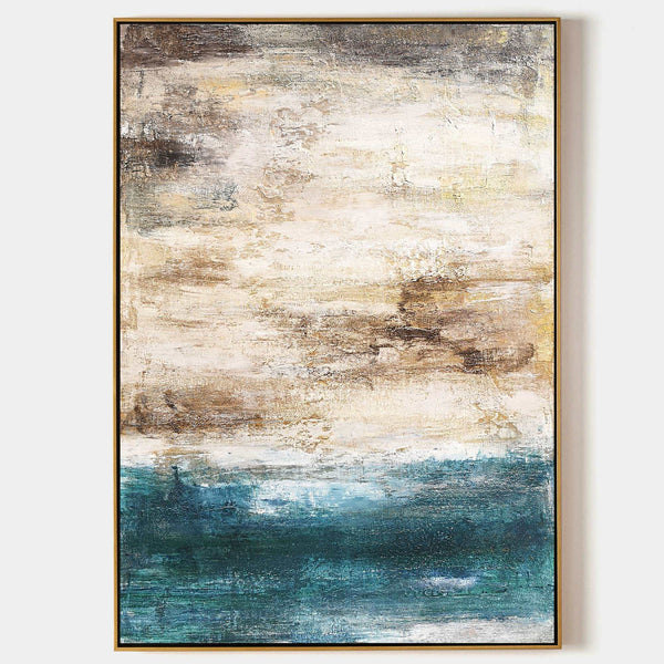 Acrylic Abstract Beach Painting On Canvas Extra LargeAcrylic Seascape Paintings Large Vertica Wall Art