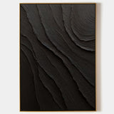 Large Black Abstract Painting Black Minimalist wall Painting Black 3D Textured Painting Modern abstract wall art Minimalist Painting Art