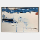 Rich Textured Blue Plaster Minimalist Painting Plaster Painting Modern Abstract Painting