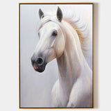Modern White Horse Painting White Wild Horse Wall Art White Horse Canvas Artworks