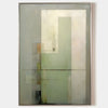 Green Abstract Art Beige Green Minimalist Acrylic Painting Modern Canvas Art For Sale
