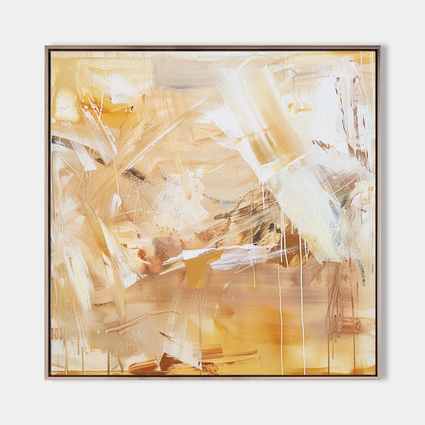 Modern Bright Yellow Color Artworks Large Abstract Wall Art Modern Apartment Art Decor For Sale