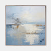 Large Blue Palette Knife Painting Minimalist Wall Art Blue And White Texture Painting For Sale