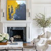 Yellow And Gray Wall Art Grey and Orange Modern Abstract Canvas Art