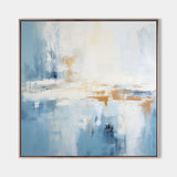 Blue And White Abstract Handmade Paintings Brush Stroke Minimalist Painting Abstract Art