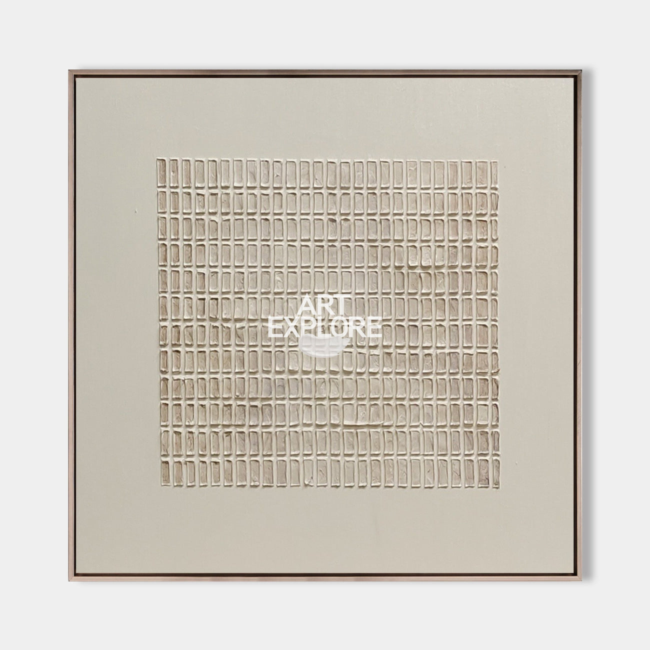 3D Minimalist Modern Beige Abstract Wall Art Large Canvas Art Wabi-sabi Minimalist Plaster Art For Sale